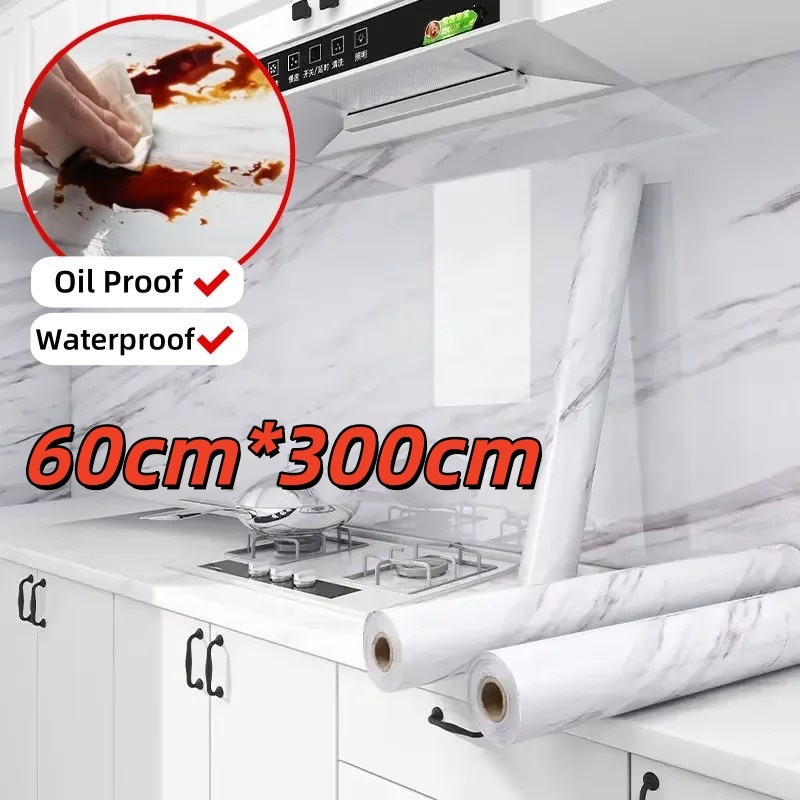 3M Self Adhesive Kitchen Oil Proof PVC Sticker for Stove Countertop ...