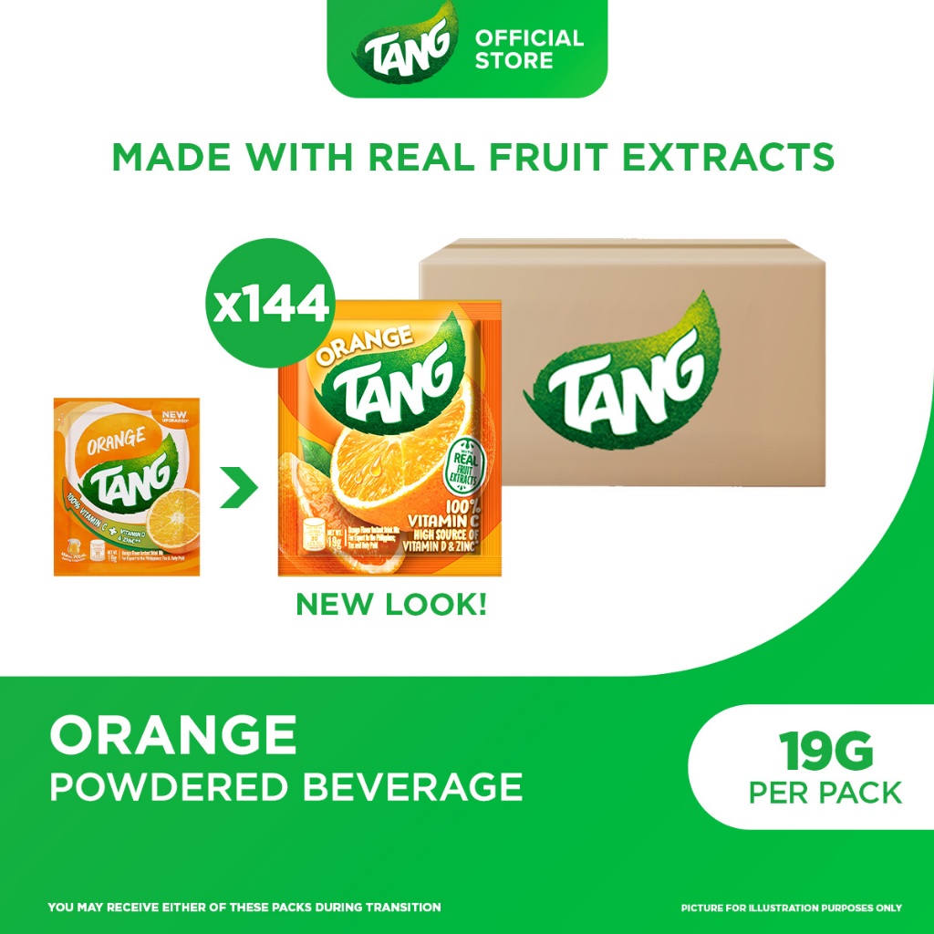 Tang Instant Drink Mix - Orange Flavor 19g with Vitamins and Minerals C ...