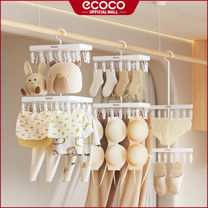 Ecoco Modular Drying Rack Hanger 2-layer for Socks Lingerie Baby ...