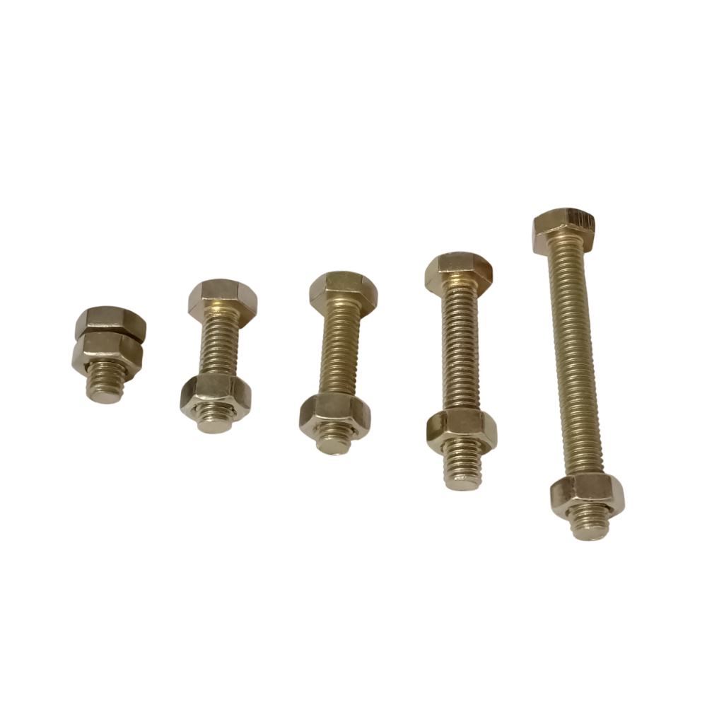 ONE PC BOLTS and NUTS M6 HEXAGONAL TETANIZED GOLD-PLATED FINE THREAD ...
