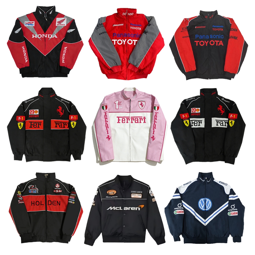 【24H SHIP】F1 Retro Racing Embroidery Jacket Unisex Casual Motorcycle ...
