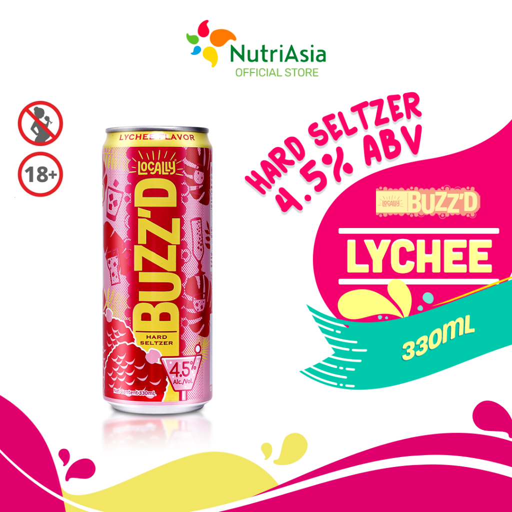 Locally Buzz'd Lychee Flavor Hard Seltzer 330ml | Shopee Philippines