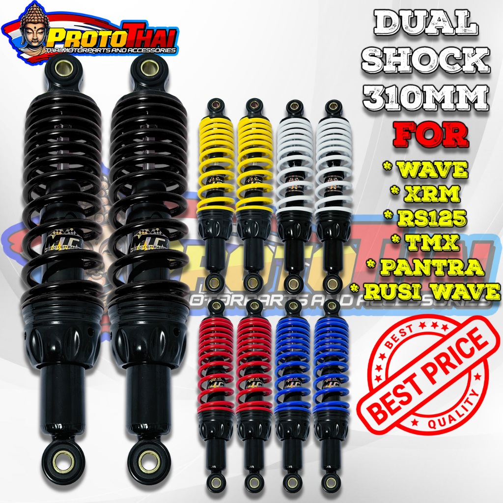 MTR Rear Shock Absorber for XRM, Wave, Smash, TMX, RS125 – Dual Shock ...