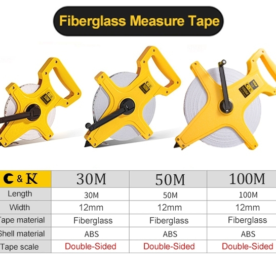 Hand FiberGlass Measuring Tape 30M/ 50M/ 100M Meter High Quality ...