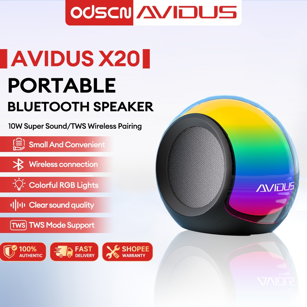 AVIDUS X20 TWS Bluetooth Speaker 1800mAh Connect To Phone With LED ...