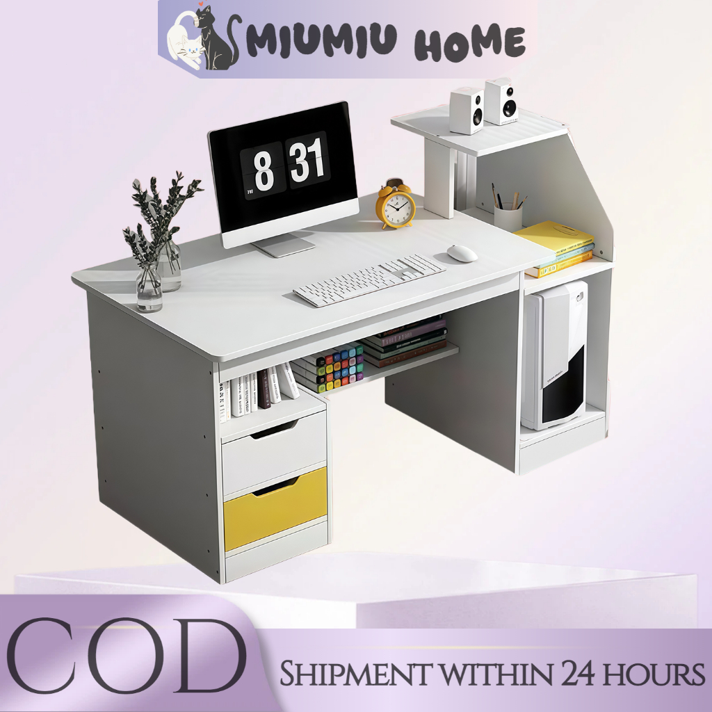 Simple office desk, computer desk, home office desk with drawers, study ...