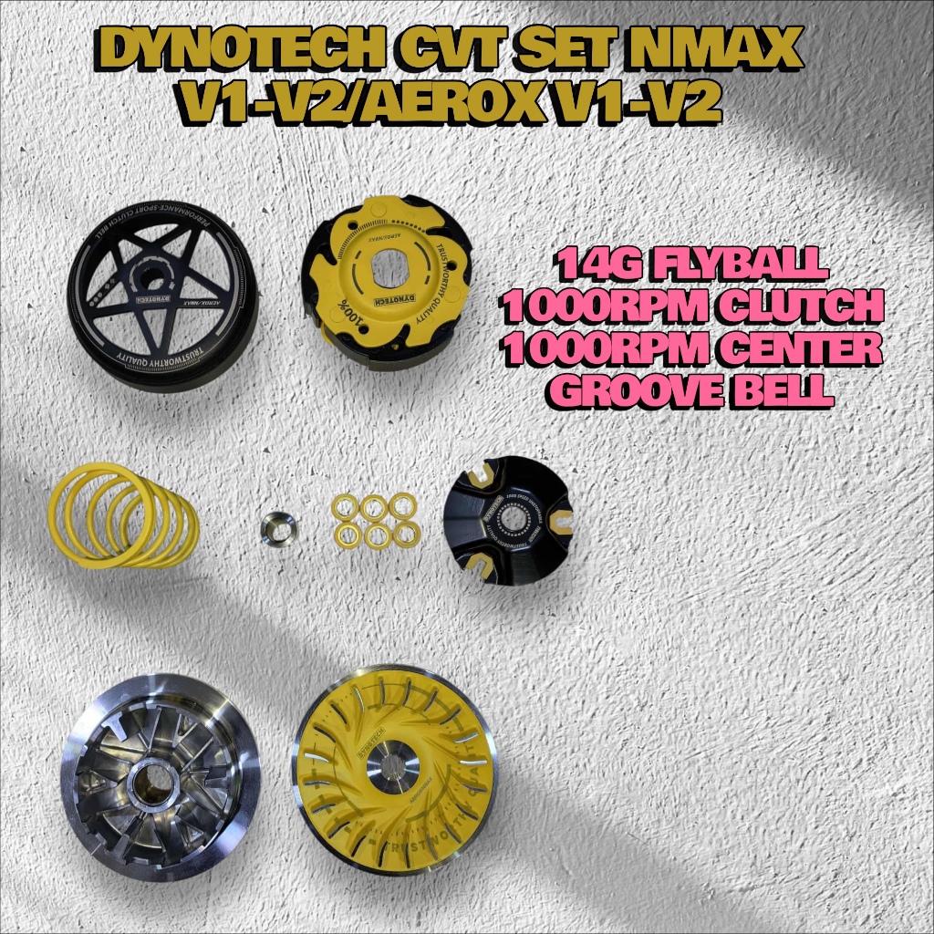 DYNO TECH CVT SET RACING SERIES 14G/1000RPM/GROOVE BELL FOR NMAX-V1/V2 ...