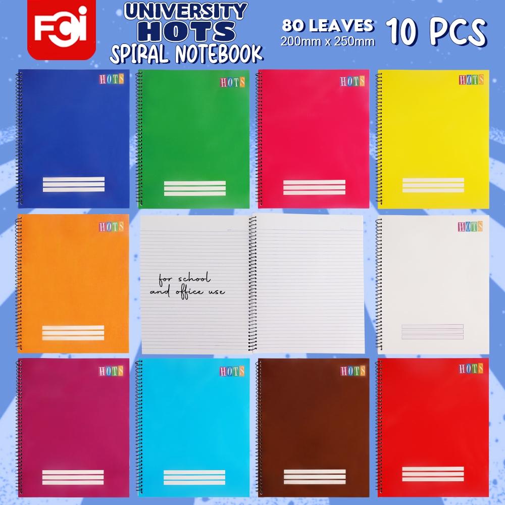FCI University Hots Spiral Notebook (80 Leaves Sold Per Ream) for ...