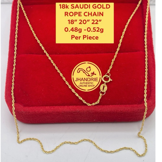 COD PAWNABLE 18k SAUDI GOLD ROPE CHAIN | Shopee Philippines