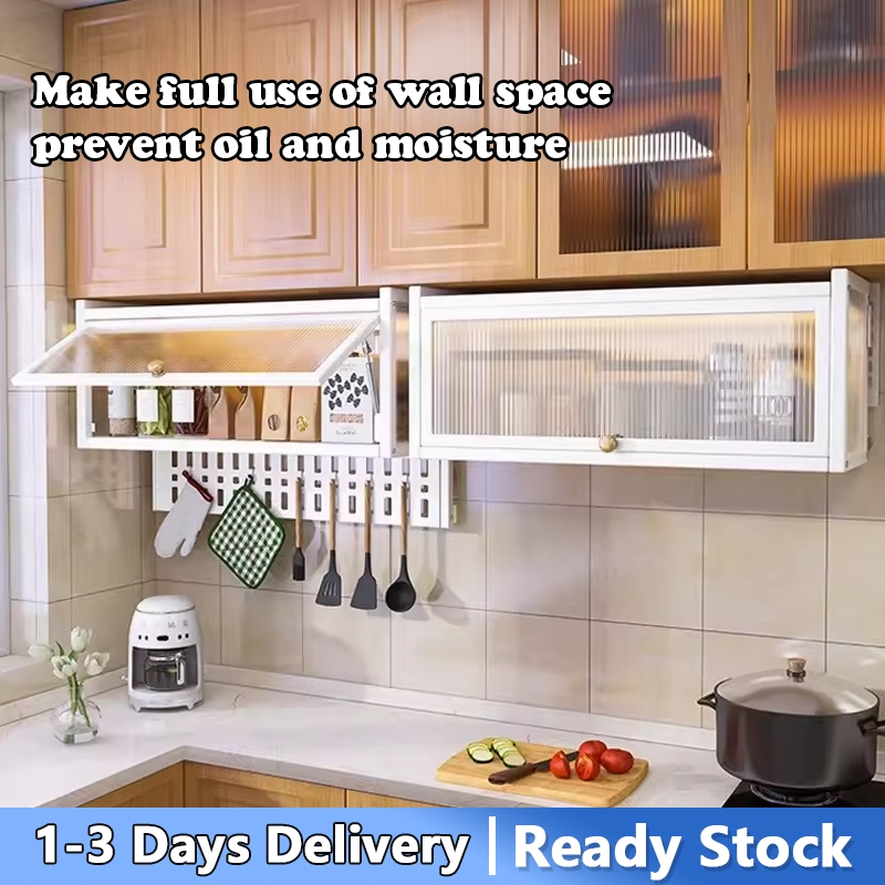 Hanging Kitchen Storage Cabinet Wall-mounted Shelf with Pegboard ...
