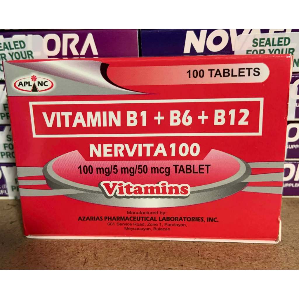 VITAMIN B1+ B6+ B12 NERVITAA 100 TABLETS | Shopee Philippines