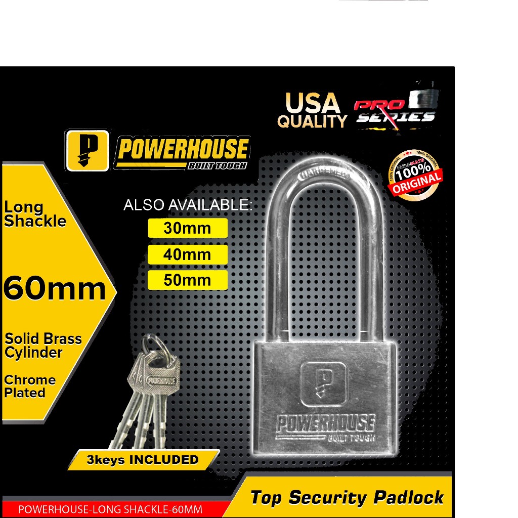 PowerHouse Security Padlock Heavy Duty / Long Gate Lock | Shopee ...