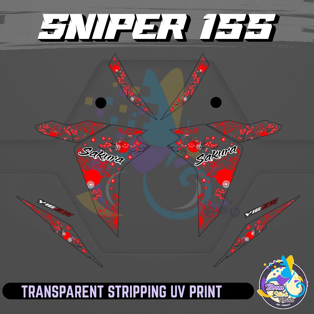 YAMAHA SNIPER 155 NEW SAKURA 2026 DECALS (PREMIUM UV PRINT TRANSPARENT ...