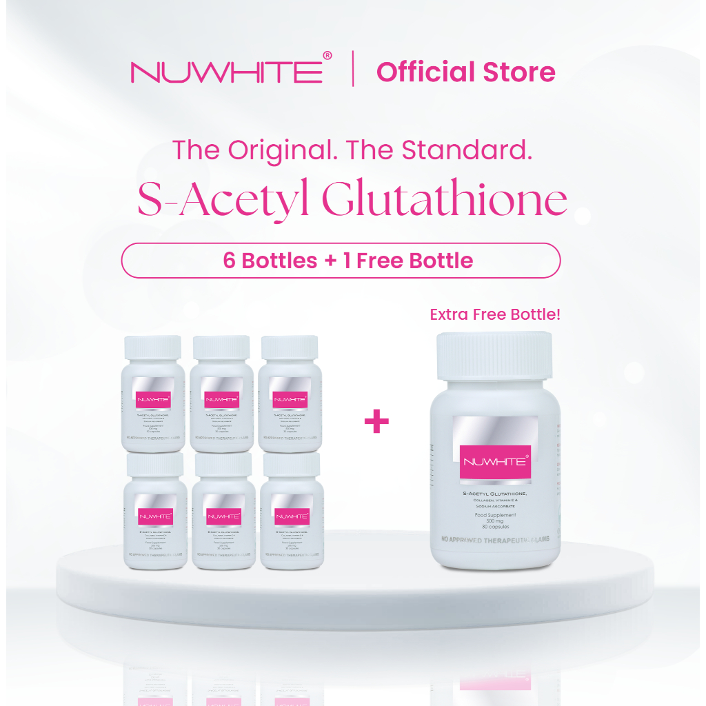 BUY 6 TAKE 1] Nuwhite S-Acetyl Glutathione - 200mg of S-Acetyl Glutathione  (7 Bottles)