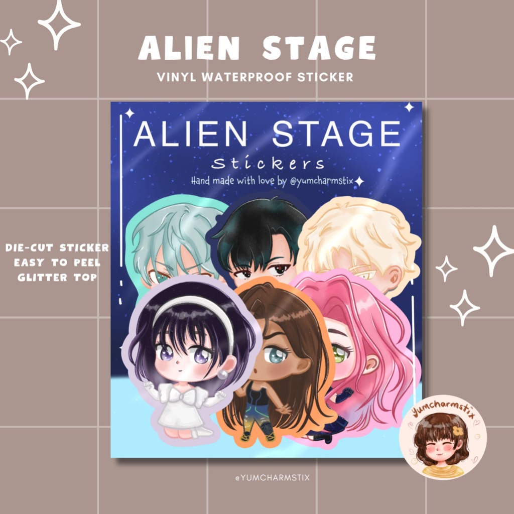 Alien Stage Sticker Pack / ALS Glittered Laminated Sticker / Laptop ...