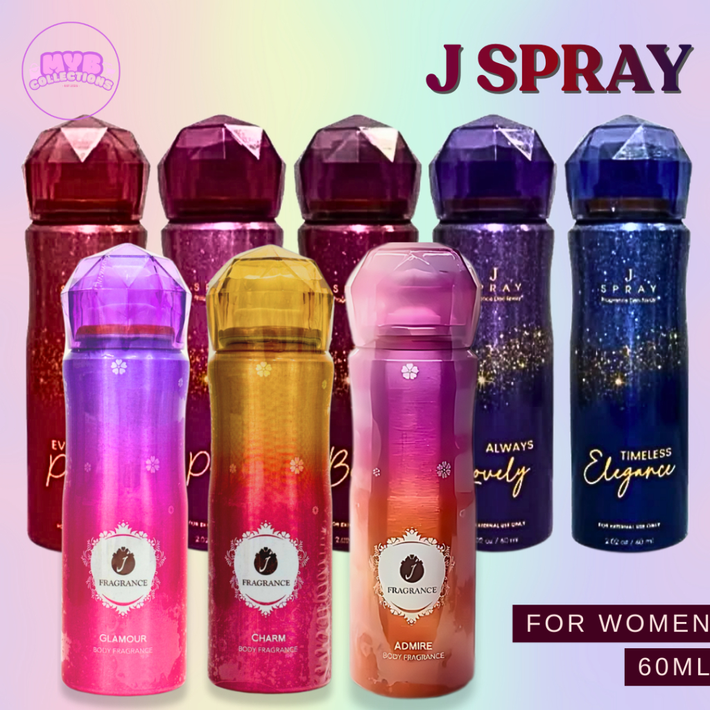 J Spray Timeless and Fragrance Series Long Lasting Body Fragrance Spray ...