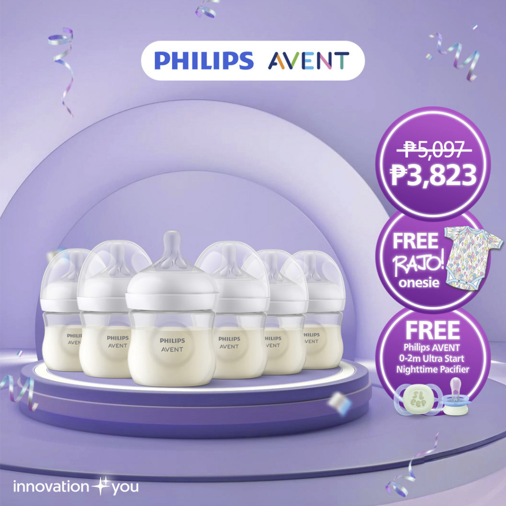 Philips AVENT 4oz Natural Response Baby Bottle 6-pack Bundle | Shopee ...
