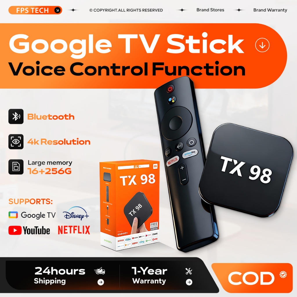 FPS 4K HD TV Stick TV box Google system HDMI 16+256GB Wifi Smart Media ...