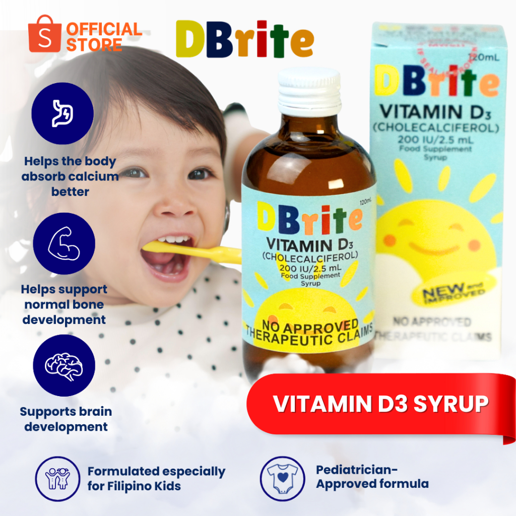 DBrite Syrup - Vitamin D3 Syrup For Kids 120mL | Liquid Vitamin D3 ...