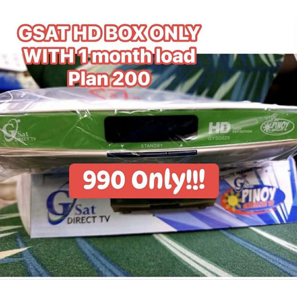 GSAT HD BOX ONLY WITH FREE 1MONTH LOAD PLAN 200 | Shopee Philippines