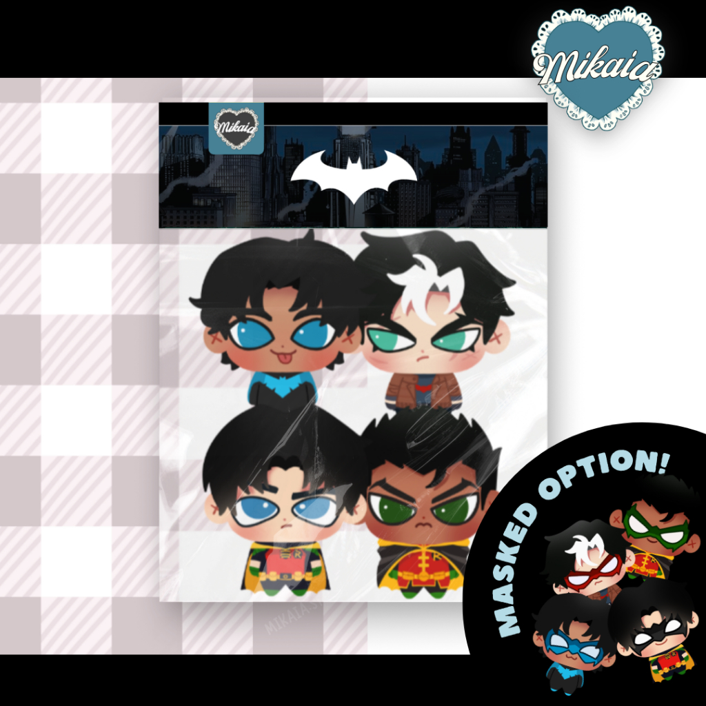 DC BATFAM ROBINS STICKER | JASON TODD RED HOOD NIGHTWING TIM DRAKE ...