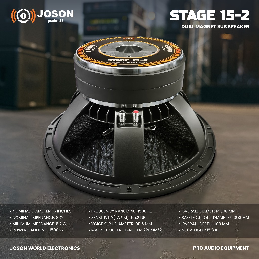 Joson STAGE 15-2 Dual Magnet Sub Speaker 2026 Model (1pc) | Shopee ...