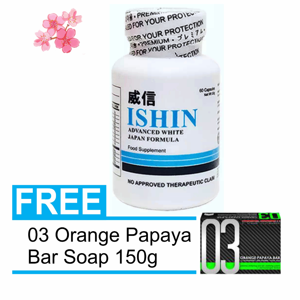 ISHIN Glutathione Advanced White Japan Formula 10x Whitening Pearl White with FREE LUXXE 03 SOAP