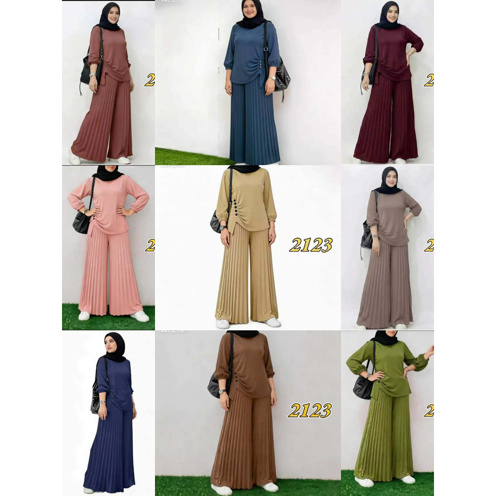 -HQT FASHION #2123 MUSLIM WEAR ELEGANT TERNO SET LONG SLEEVE/PANTS FREE ...