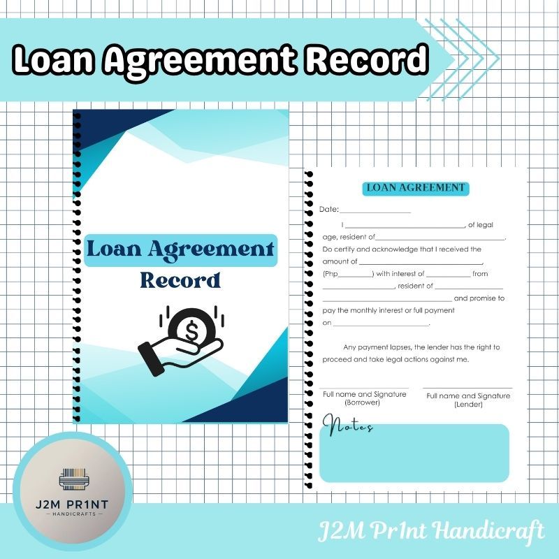 Loan Agreement Record / 50 or 70 Sheets (Back-to-Back) | Shopee Philippines