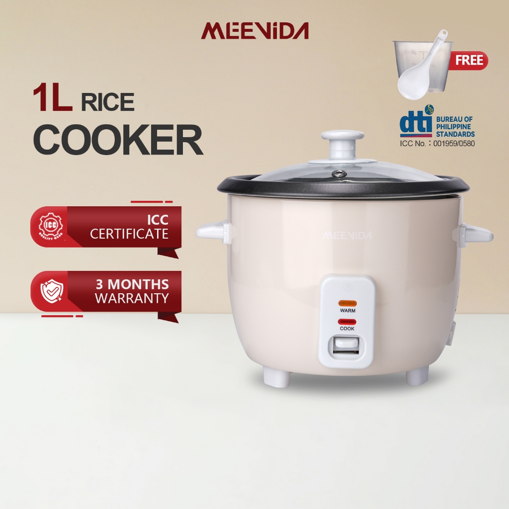 MEEVIDA Electric Rice Cooker Multi Function Non Stick With Glass Cover ...