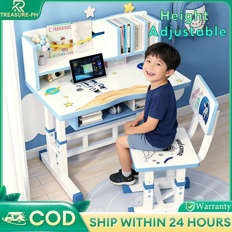 Study Table And Chair Set Height Adjustable Ergonomic Desk With Rounded ...