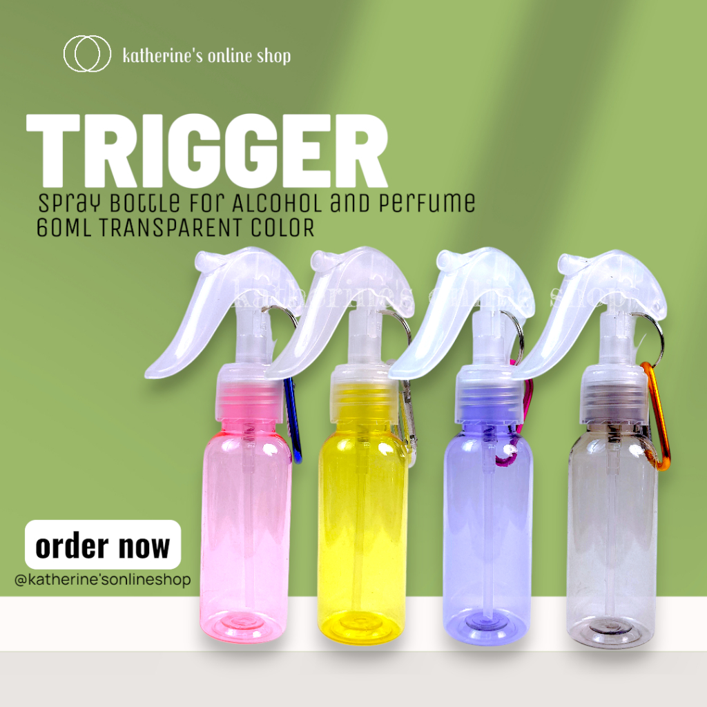 1PC Transparent Trigger 60ML Empty Alcohol Spray Bottle white sprayer ...
