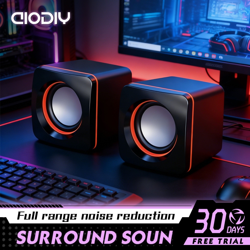 AIODIY USB Mini Stereo Subwoofer Speaker Portable Wired Soundbar for ...