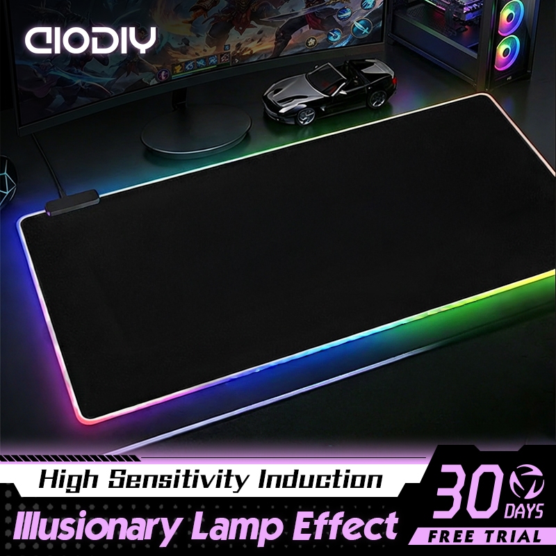 AIODIY RGB LED Gaming Mouse Pad Large Soft Waterproof Thickened High ...