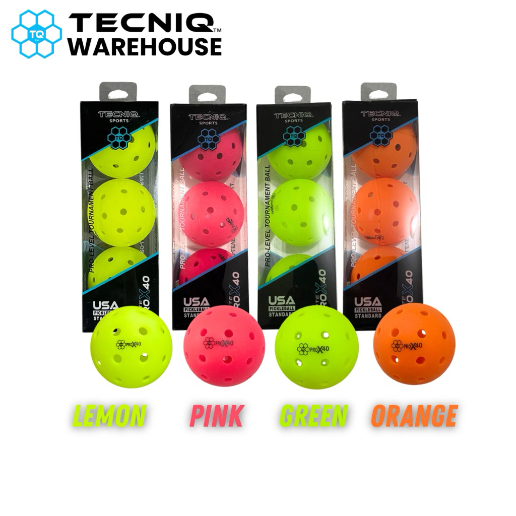 TECNIQ Pickleball TOURNAMENT BALL ELITE PROX40 Seamless 3 Outdoor Balls ...