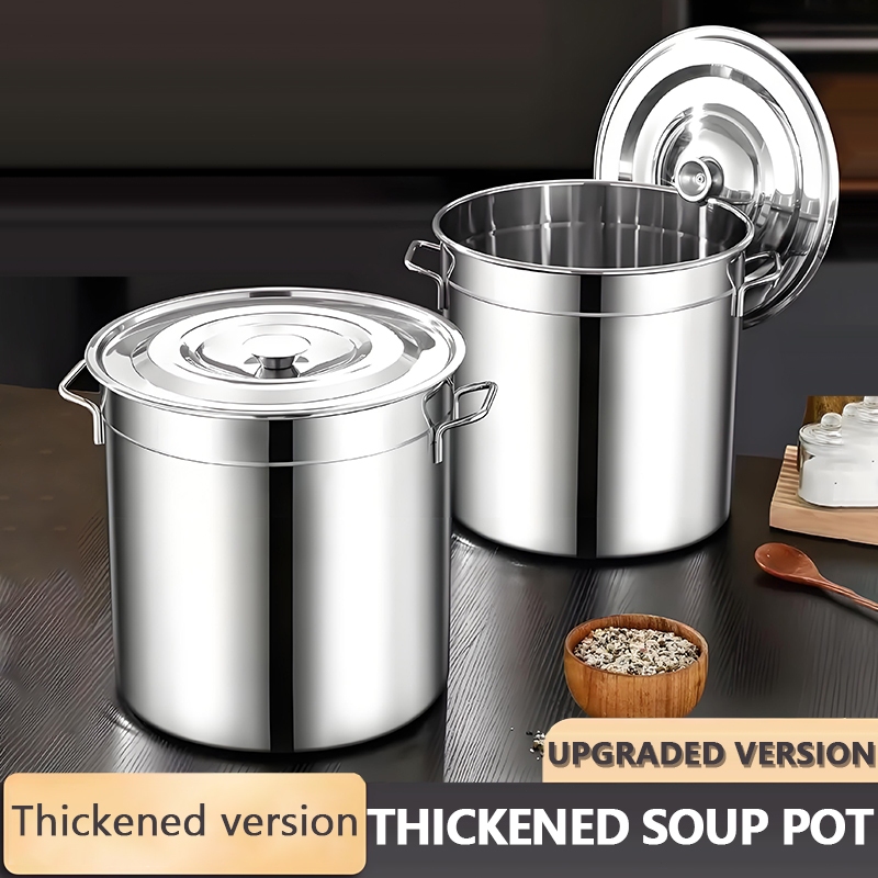 Thickened Food Grade Stainless Steel Soup Pail Anti-Rust Leak-Proof ...