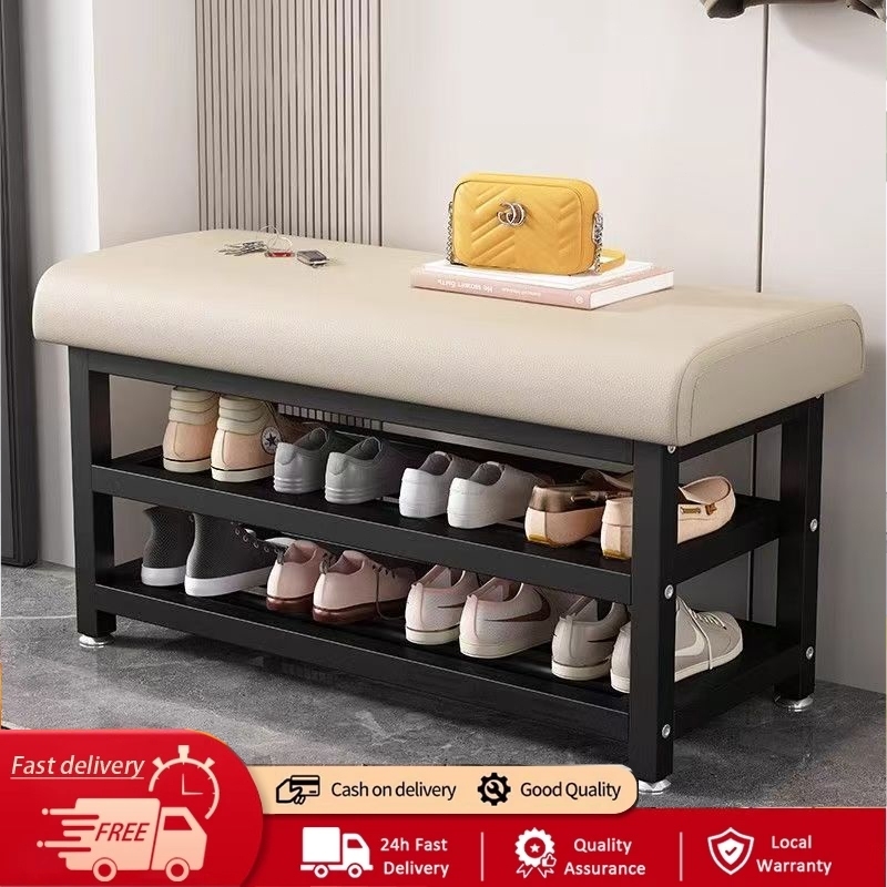 2 Layer Home Indoor Shoe Stool With Soft Cushion Shoe changing bench ...