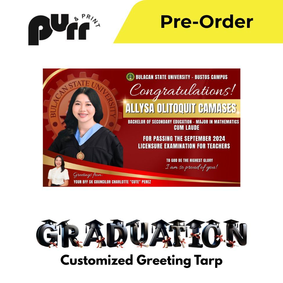 Graduation Customized Greeting Tarpaulin Tarp | Purr & Print Co ...