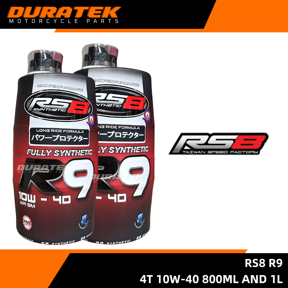 RS8 R9 4T 10W-40 Motorcycle Engine Oil 800ml and 1L | Shopee Philippines