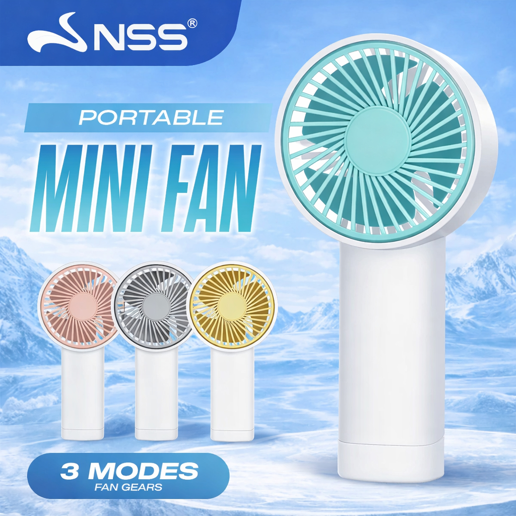 NSS Rechargeable Mini FUN Fan – 400mAh Battery, USB-C Charging, 3 Gear ...