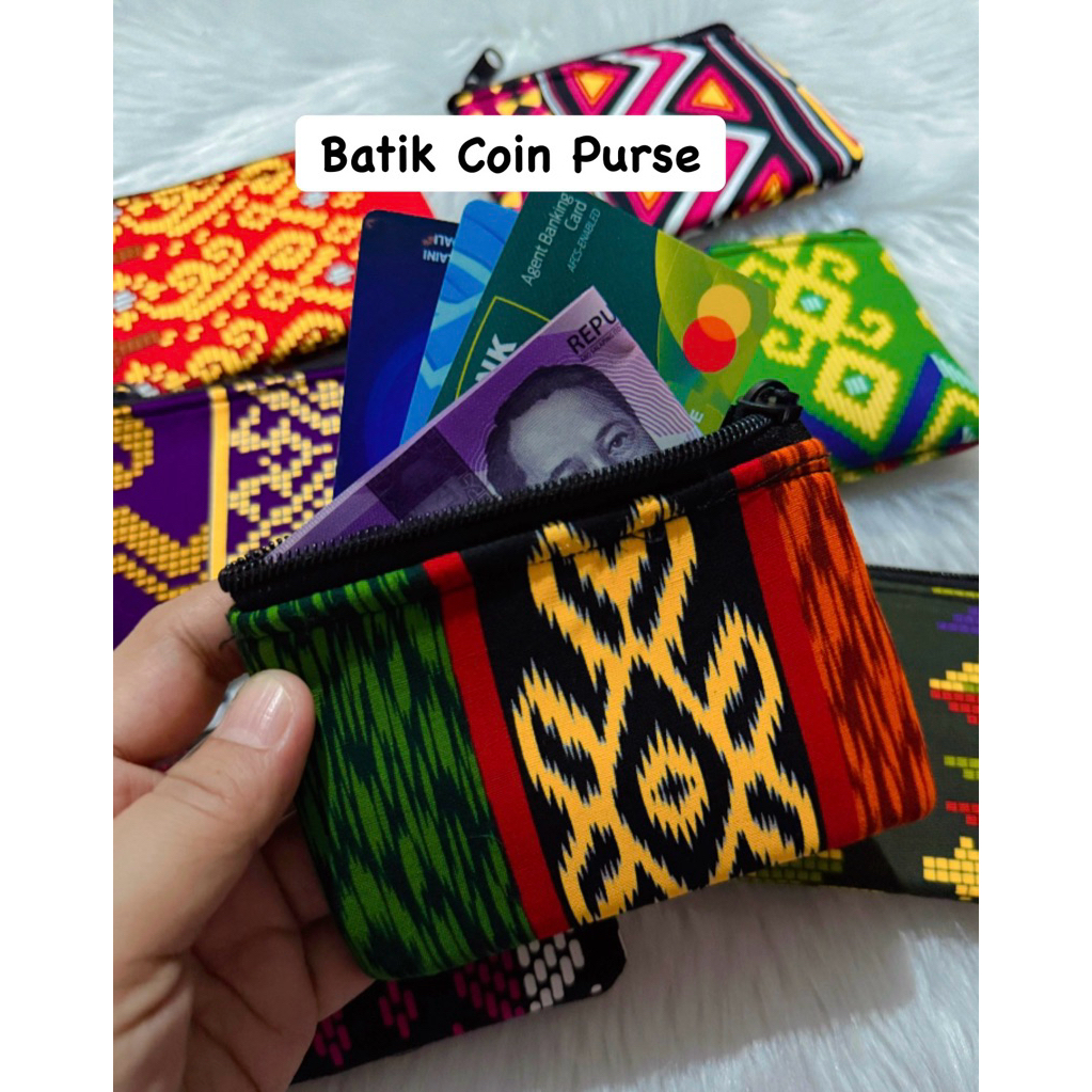 BATIK Coin PURSE Flat / Card Holder / BATIK Wallet Ethnic | Shopee ...