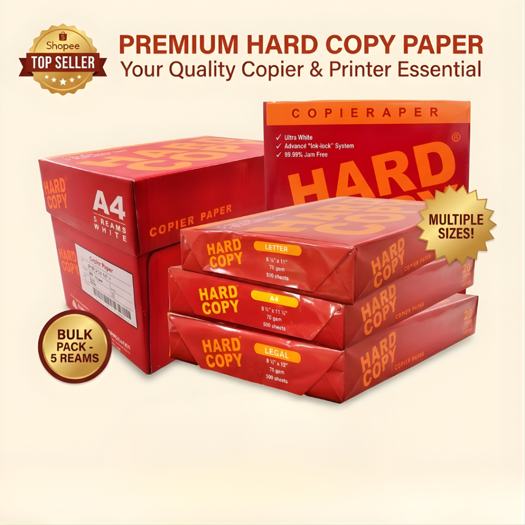 (TNP) RED HARD COPY BOND PAPER 500 SHEETS SHORT SIZE 70GSM SUBSTANCE 20 ...