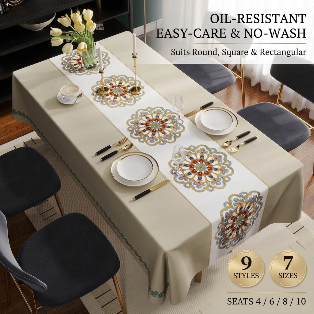 Table Cloth Cover Table Mantle Waterproof Dining Table Cloth For Table ...