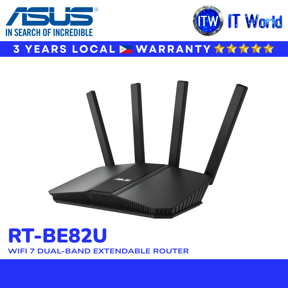 ASUS RT-BE82U WiFi 7 Dual-Band Router | 6500 Mbps | 2.5GbE x5 | AiMesh ...