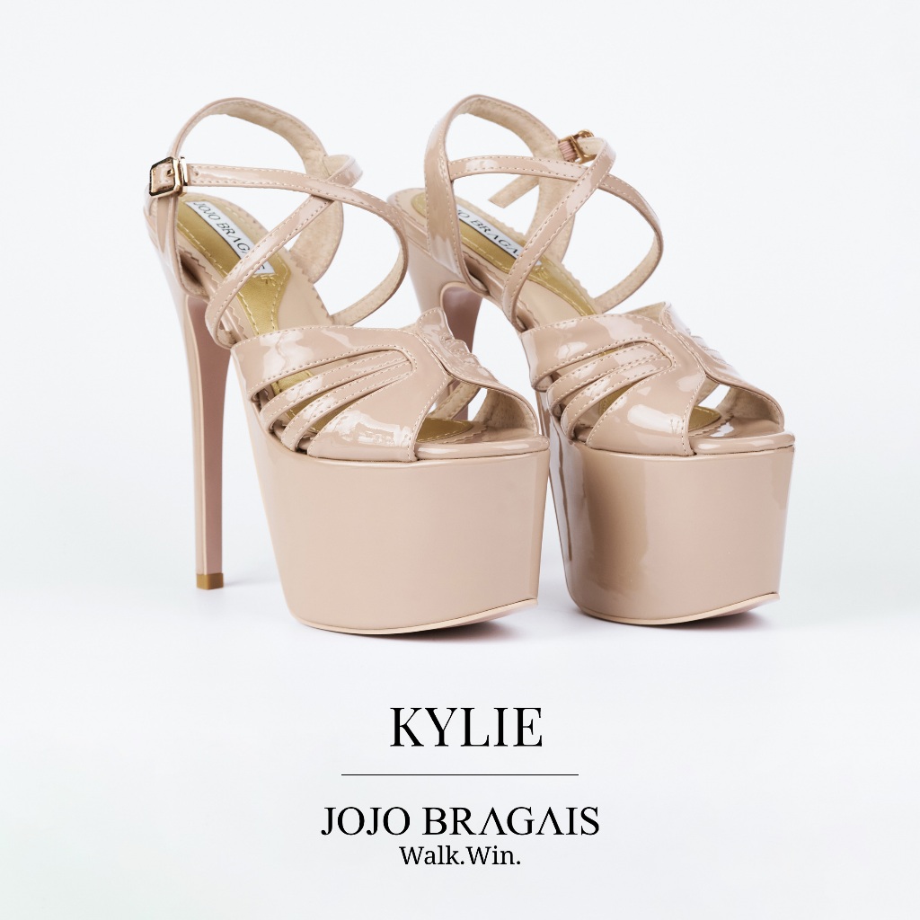 JOJO BRAGAIS KYLIE ベージュ ハイヒール Jojo Bragais Kylie Nude-Glossy 6.5-Inch High Heels | Pageant Heels