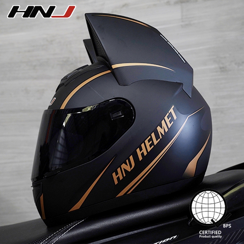 【𝑮𝒊𝒓𝒍 𝑺𝒕𝒚𝒍𝒆】HNJ Cat Black Visor Helmet Full Face for Motorcycle  Women With ICC Original A4-003-F