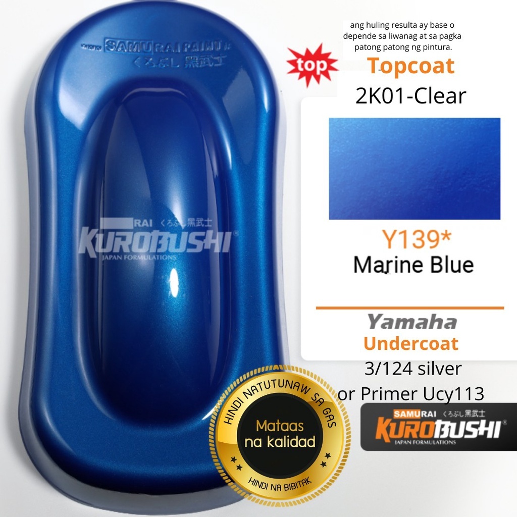 SAMURAI Paint Y139 Yamaha Marine Blue (Candy Blue) 400 ml (use Silver ...