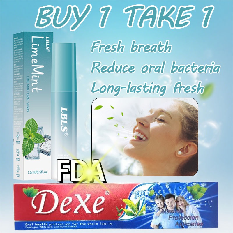 FDA LBLS Antibacterial oral spray+whitening toothpaste Oral protection ...