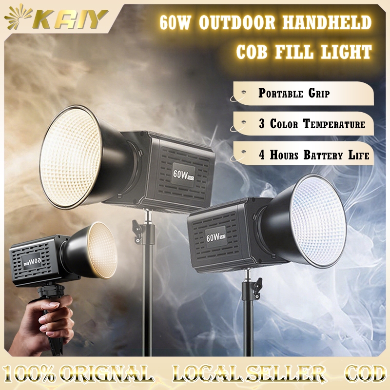 60W Bi-Color COB Photography Fill Light Handheld LED Light Rechargeable ...