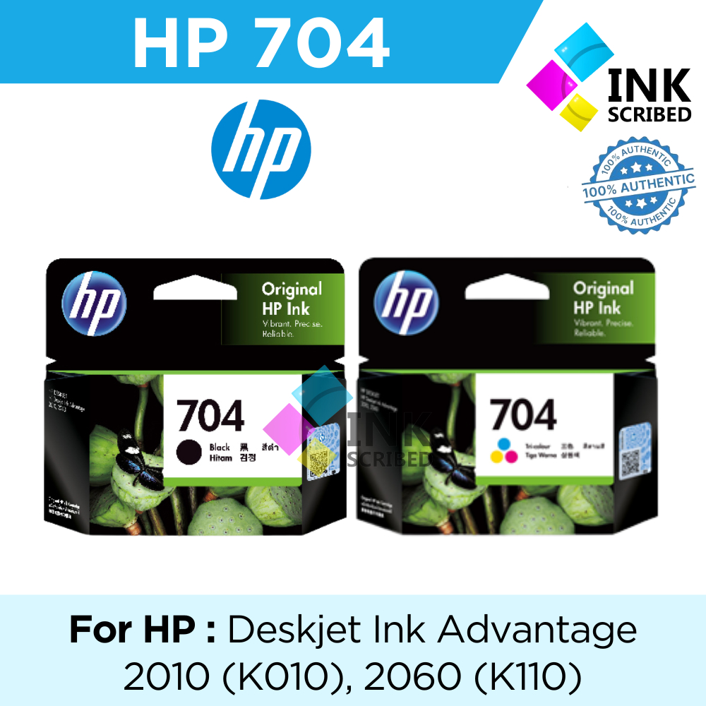 HP 704 HP704 Black Tri-Color Genuine Ink Advantage Cartridge | Shopee ...